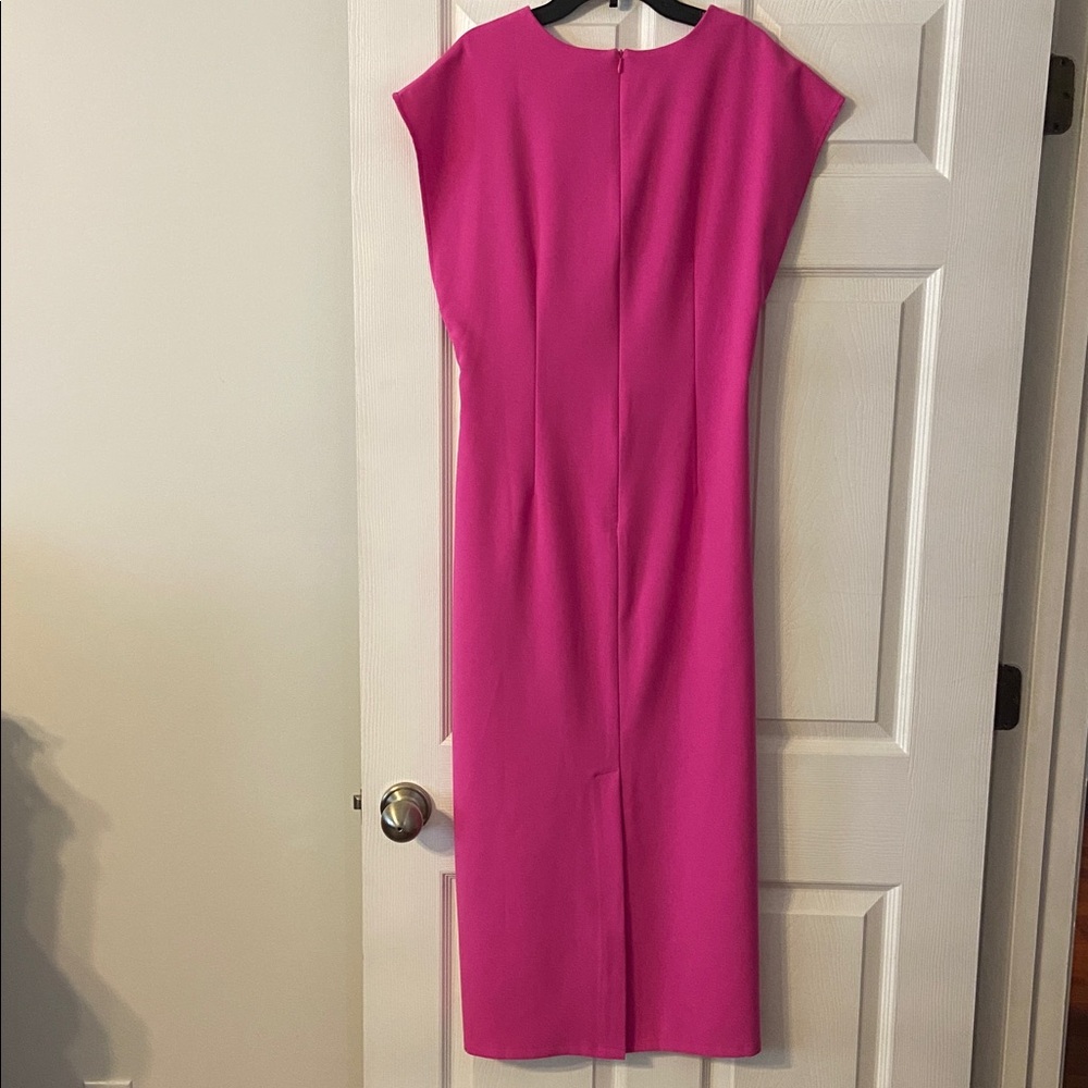 Glam Vibrant Pink Midi /Maxi Dress size L length 50” bust 32” brand new - Picture 4 of 8